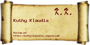 Kuthy Klaudia névjegykártya