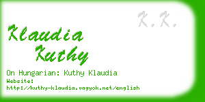 klaudia kuthy business card